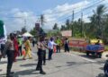Polisi Kawal Nobar Pelantikan Bupati – Wabup Terpilih di Meranti