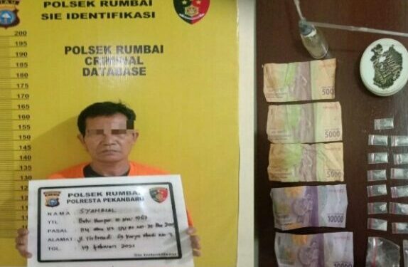 Tim Opsnal Polsek Rumbai Tangkap Bandar Sabu