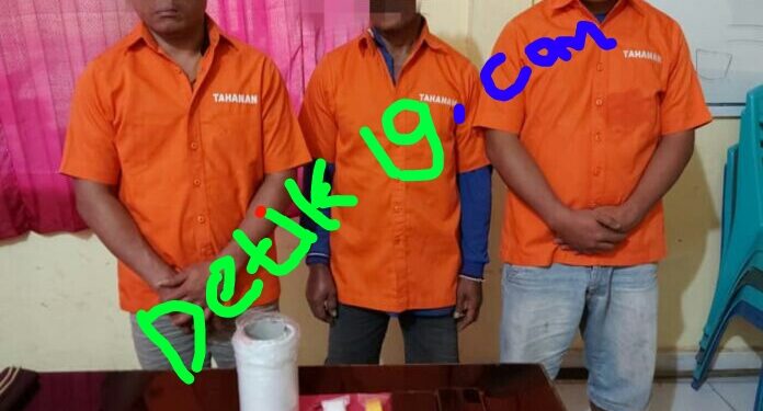 Tim Opsnal Polsek Tapung Hulu Tangkap 3 Orang Pelaku Sabu