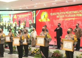 Kapolresta Pekanbaru Terima Penghargaan Pelayanan Prima Dari Menpan RB