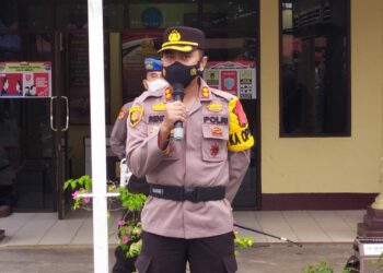 Polres Kuansing Pimpin Apel Pengamanan Pergantian Tahun 2021-2022