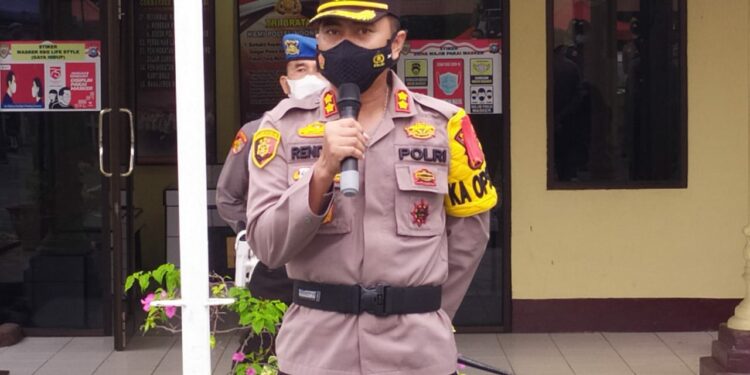 Polres Kuansing Pimpin Apel Pengamanan Pergantian Tahun 2021-2022