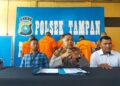Lima Pelaku Sendikat Curanmor R2 Dikota Pekanbaru Empat Diantaranya Dilakukan Tembakan Terukur Saat Berusaha Kabur.