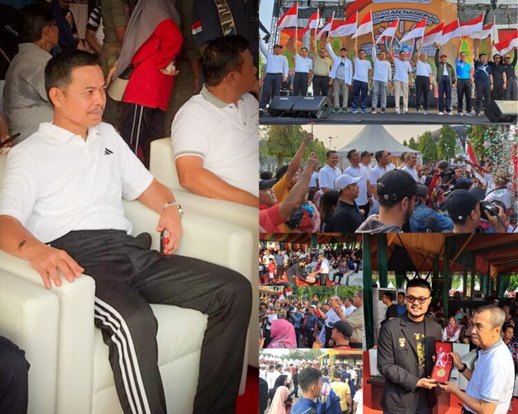 Kegiatan Gerak Jalan Santai Sekaligus Penyerahan Bendera Merah Putih
