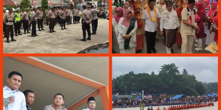 79 Personil Polres Kuansing Diturunkan Untuk Mengamankan Giat Pestival Pacu Jalur