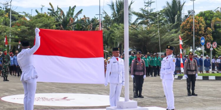 Semarak HUT RI Ke-78 Di Lintas Batas PLBN Skouw Satgas Yonif 122/TS