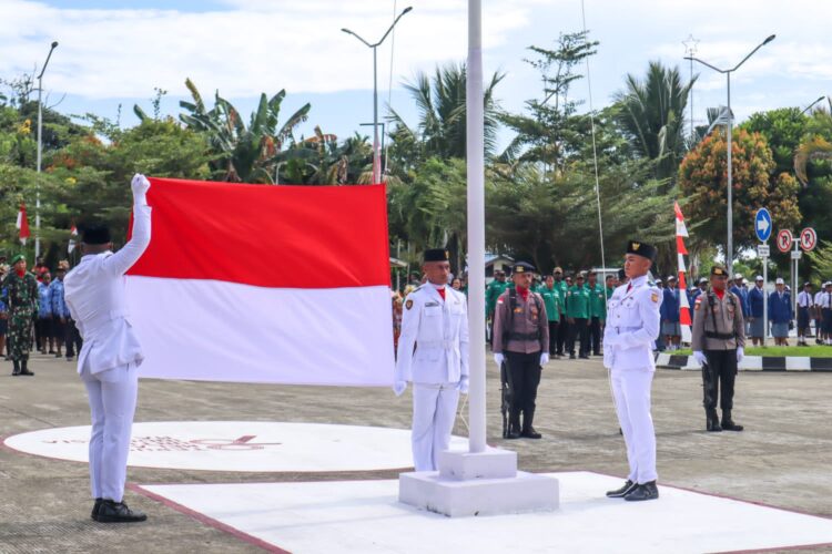 Semarak HUT RI Ke-78 Di Lintas Batas PLBN Skouw Satgas Yonif 122/TS