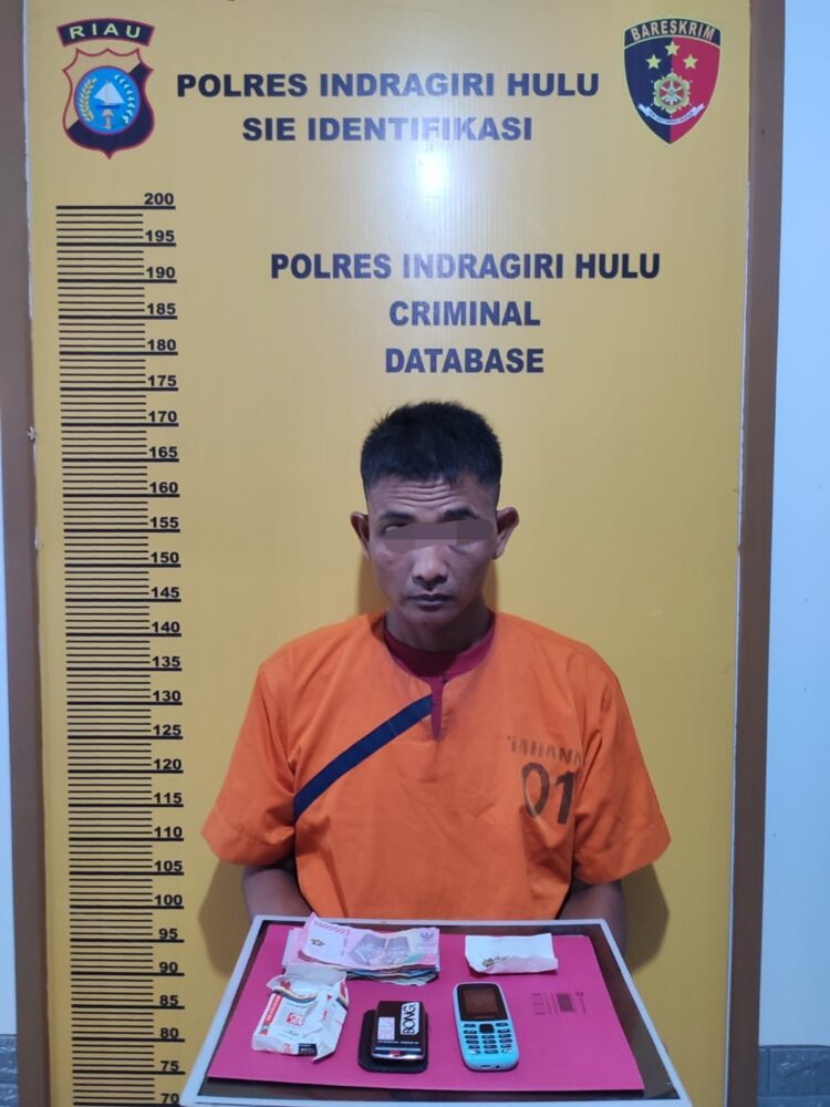 Polres Inhu Bekuk Pengedar Ganja Kering di Desa Lambang Sari, Lirik