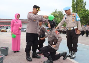 Kapolres Inhu Memimpin Apel Penyambutan dan Tradisi Bintara Remaja 2023
