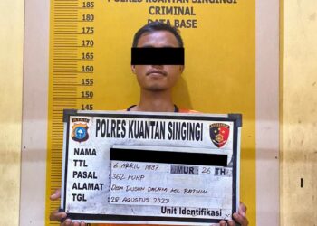 Seorang Pemuda Diamankan Satreskrim Polres Kuansing Diduga Tindak Pidana Pencurian Sepeda Motor Di Terminal Teluk Kuantan