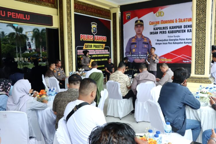 Kapolres Kampar Gelar Coffee Morning dan Silaturahmi Bersama Wartawan