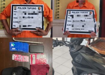 Dua Pelaku Bongkar Konter Ponsel Ditangkap Oleh Polsek Tapung