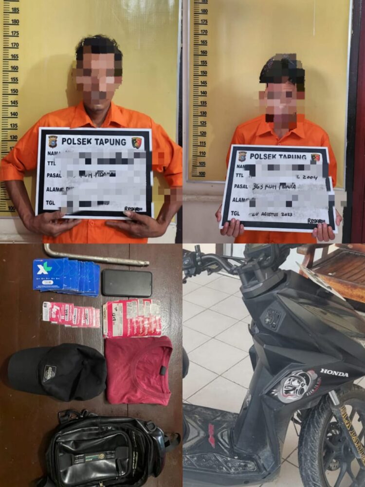 Dua Pelaku Bongkar Konter Ponsel Ditangkap Oleh Polsek Tapung