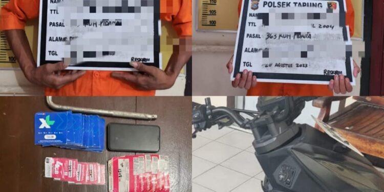 Dua Pelaku Bongkar Konter Ponsel Ditangkap Oleh Polsek Tapung