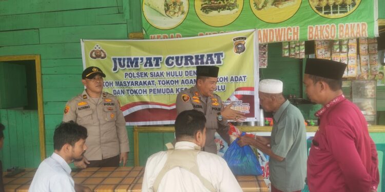 Jumat Curhat, Kapolsek Siak Hulu Sampaikan Pesan Kamtibmas dan Larangan Membakar Lahan
