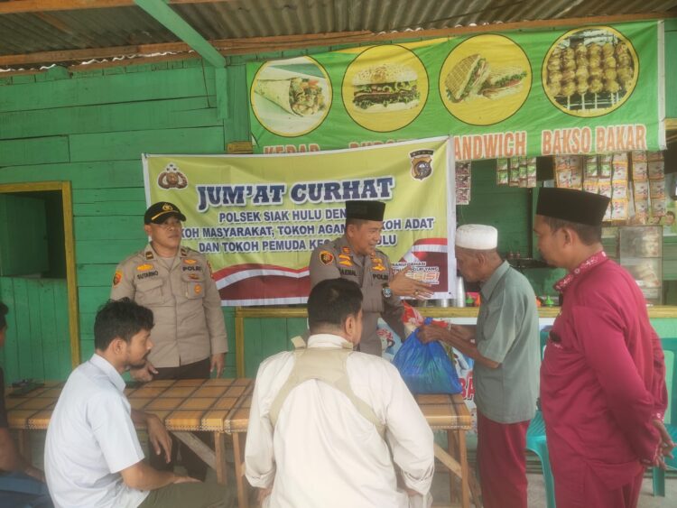 Jumat Curhat, Kapolsek Siak Hulu Sampaikan Pesan Kamtibmas dan Larangan Membakar Lahan