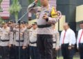Kapolres Kuansing AKBP. Pangucap Priyo Soegito. S.I.K, M.H Memimpin Apel Gelar Pasukan Operasi Zebra Lancang Kuning 2023 Di Polres Kuansing
