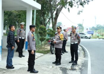 Kapolres Kampar Cek Pelaksanaan Strong Point Pagi