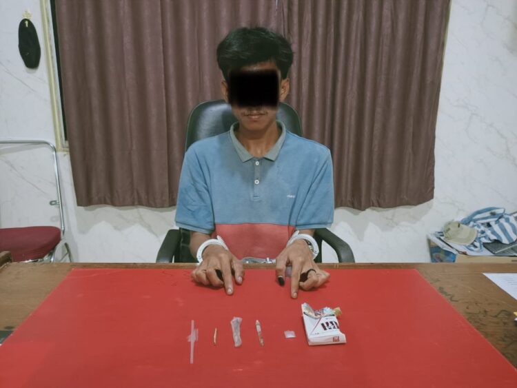 Tim Mata Elang Satresnarkoba Polres Kuansing Amankan Pengedar Narkoba Jenis Shabu Di Desa Talontam Kecamatan Benai