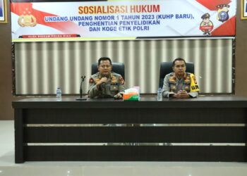 Bidkum Polda Riau Gelar Sosialisasi UU RI Nomor 1 Tahun 2023 Tentang KUHP Terhadap Personel Polres Kampar