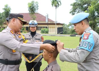 12 Bintara Remaja Polres Kuansing Ikuti Tradisi Pembaretan Bintara Polri Tahun 2023 Polres Kuansing