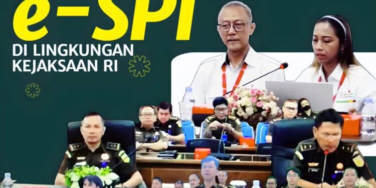 Asisten Pengawasan Kejaksaan Tinggi Riau mengikuti kegiatan Sosialisasi Pelaksanaan e-SPI Secara Virtual