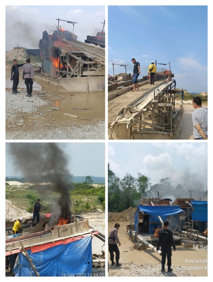 5 Unit Rakit PETI Di Desa Sungai Paku di Bakar