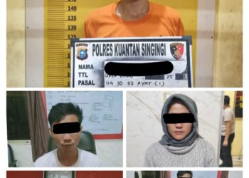 Tim Mata Elang Sat Resnarkoba Polres Kuansing Amankan Dua Tersangka Diduga Pelaku Perantara Jual Beli Narkotika Jenis Sabu