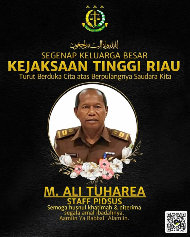 Kejati Riau Berduka, Staff Bidang Pidsus M Ali Tuharea Meninggal Dunia