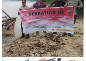 Kapolsek Cerenti Pimpin Operasi PETI di Sungai Batang Kuantan