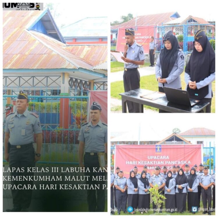 KEPALA LAPAS KELAS III LABUHA PIMPIN UPACARA PERINGATAN HARI KESAKTIAN PANCASILA