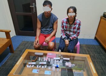 Polsek Sungai Mandau Tangkap Suami Istri Diduga Edarkan Shabu 