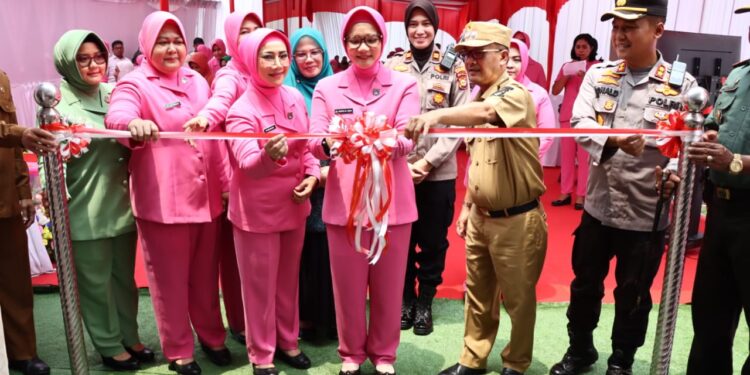 Dalam Rangka HKGB ke- 71, Ketua Bhayangkari Riau Nindya Resmikan MCK Di Desa Ganting Damai