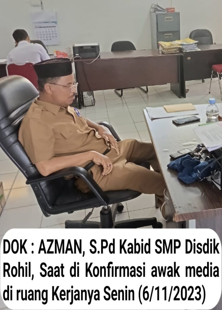 Benarkah, Kabid SMP Disdik Rohil Arogan dan Gagal Paham Penggunaan Juknis BoS