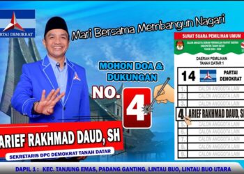 Putra Tanjung Barulak Arief Rakhmad Daud SH Maju sebagai Caleg DPRD Kabupaten Tanah Datar dari Partai Demokrat