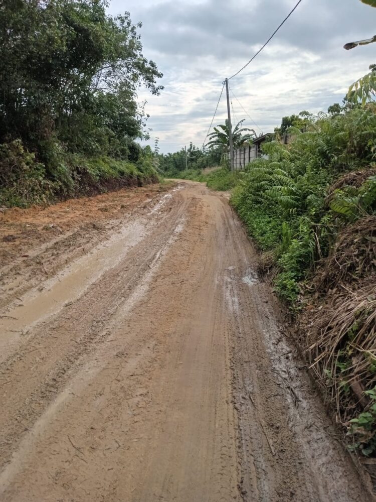 Jalan di Desa Pangkalanbaru Rusak parah dan Berlobang
