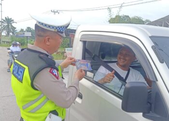 Sat Lantas Polres Siak Gencar Laksanakan Himbauan Keselamatan Berlalu Lintas Kepada Masyarakat