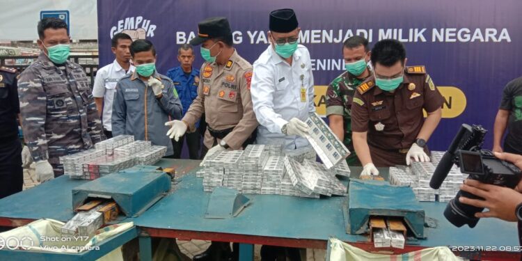 16,5 Juta Batang Rokok Ilegal di Musnakan Bea Cukai Kepabeanan Temilahan