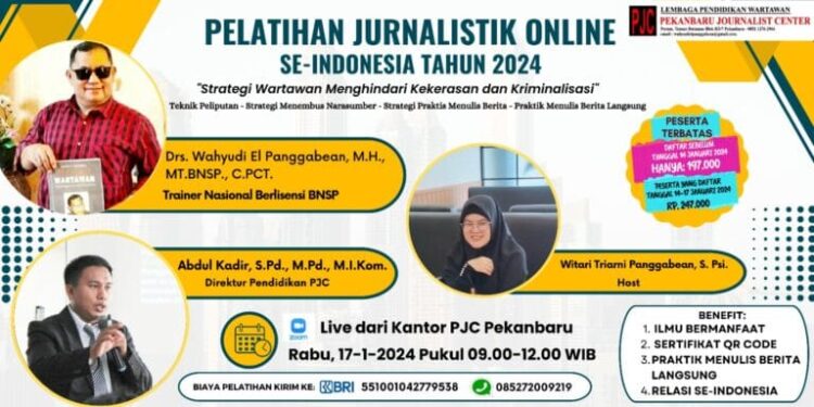 PJC Pekanbaru Gelar Pelatihan Jurnalistik Online Se-Indonesi