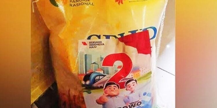 Diduga” Beras Bulog Jadikan Alat Peraga kampanye Prabowo-Gibran