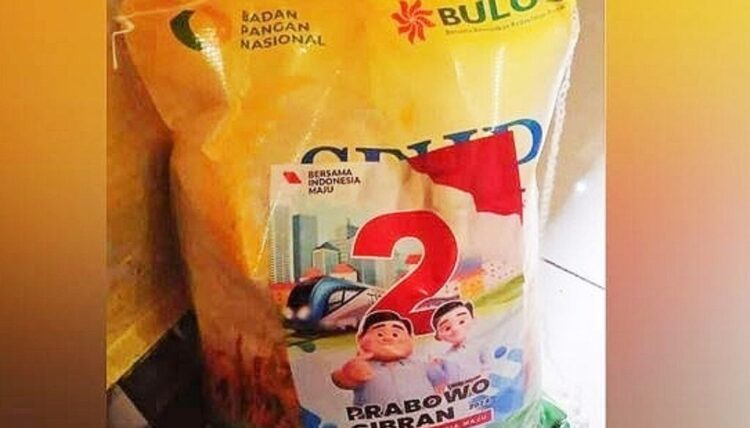 Diduga” Beras Bulog Jadikan Alat Peraga kampanye Prabowo-Gibran