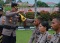 Kapolres Kampar Pimpin Upacara Penyambutan Bintara Remaja Polres Kampar Lulusan Diktukba TA 2023