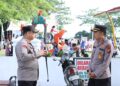 Kapolres SIAK ” AKBP Asep Sujarwadi, SIK., MSi Lakukan Pengecekan Personel Dalam Pengamanan Kegiatan Senam Bersama Capers dan Cawapres