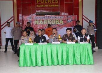 Polres Kuansing AKBP Pangucap Musnahkan BB Narkoba Seberat 57,47 Gram