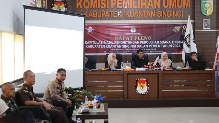 Kapolres Kuansing Hadiri Pembukaan Rapat Pleno Terbuka Rekapitulasi KPU di Kabupaten