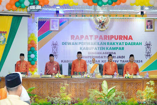 Peringati Hut Kabupaten Kampar Ke-74, DPRD Kampar Gelar Rapat Sidang Paripurna Istimewah Tahun 2024