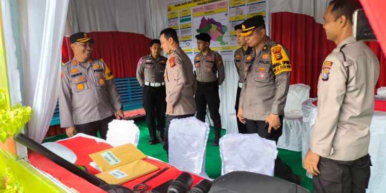 Tim Supervisi Ops Tertib Ramadhan Melakukan Peninjauan dan Pengecekan Pos Pam Cerano di Polres Kuansing