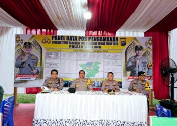 Pamatwil Polda Riau dan Pju Polres Siak Cek Pos Pengamanan Ramadhan di Perawang