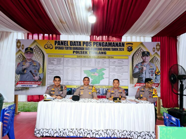 Pamatwil Polda Riau dan Pju Polres Siak Cek Pos Pengamanan Ramadhan di Perawang