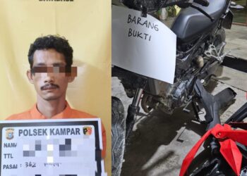 Terekam CCTV, Pelaku Curanmor Diringkus Unit Reskrim Polsek Kampar